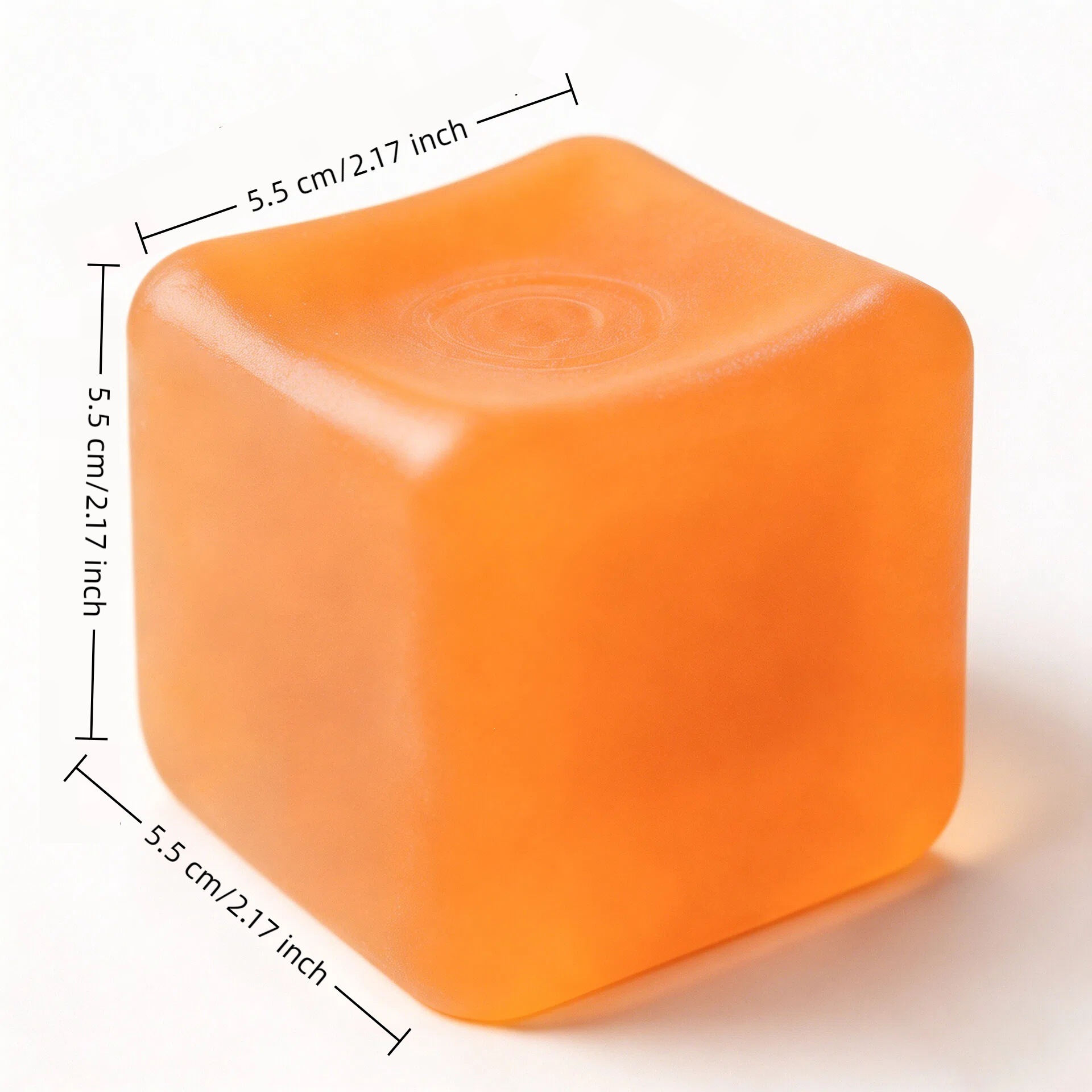 5.5cm frosted ice cube-orange