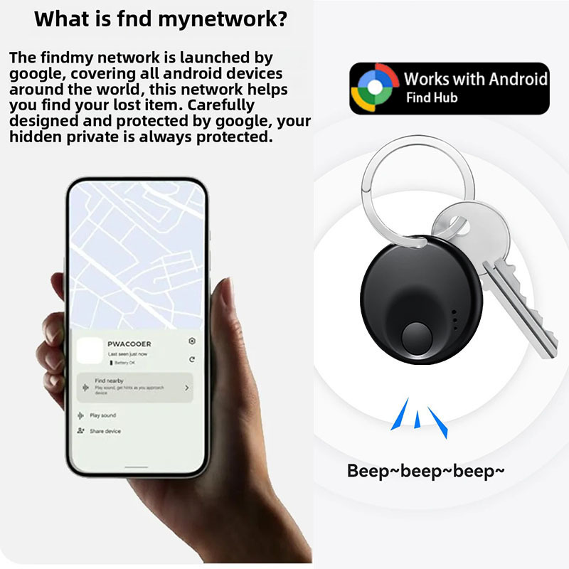 FindHub Ortungsgerät für grenzüberschreitende Android Google Tracking-Geräte zum Auffinden von Gepäck und Gegenständen