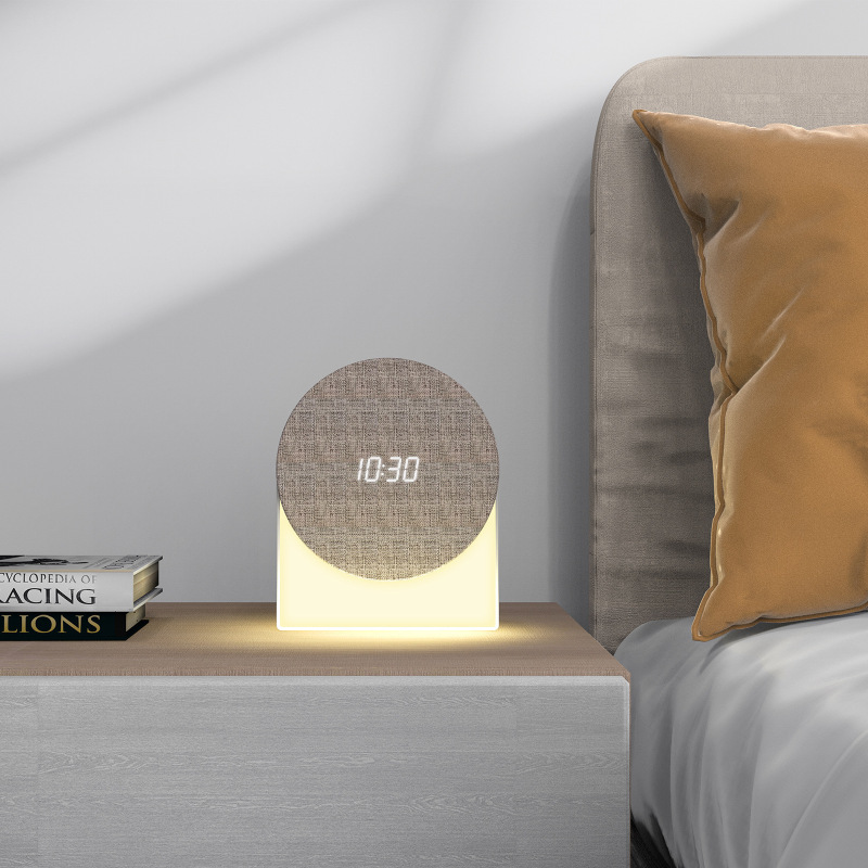 新しい SM04 多機能ホワイトノイズ睡眠器具 Bluetooth スピーカーファブリックナイトライトタイマー時計目覚まし時計付き|undefined