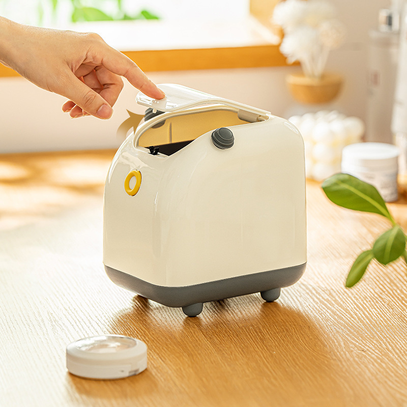 Nachuan Press-type Mini Desktop Trash Bin Household Ins-style High-value Paper Basket Bedroom Bedside Small Storage Bucket