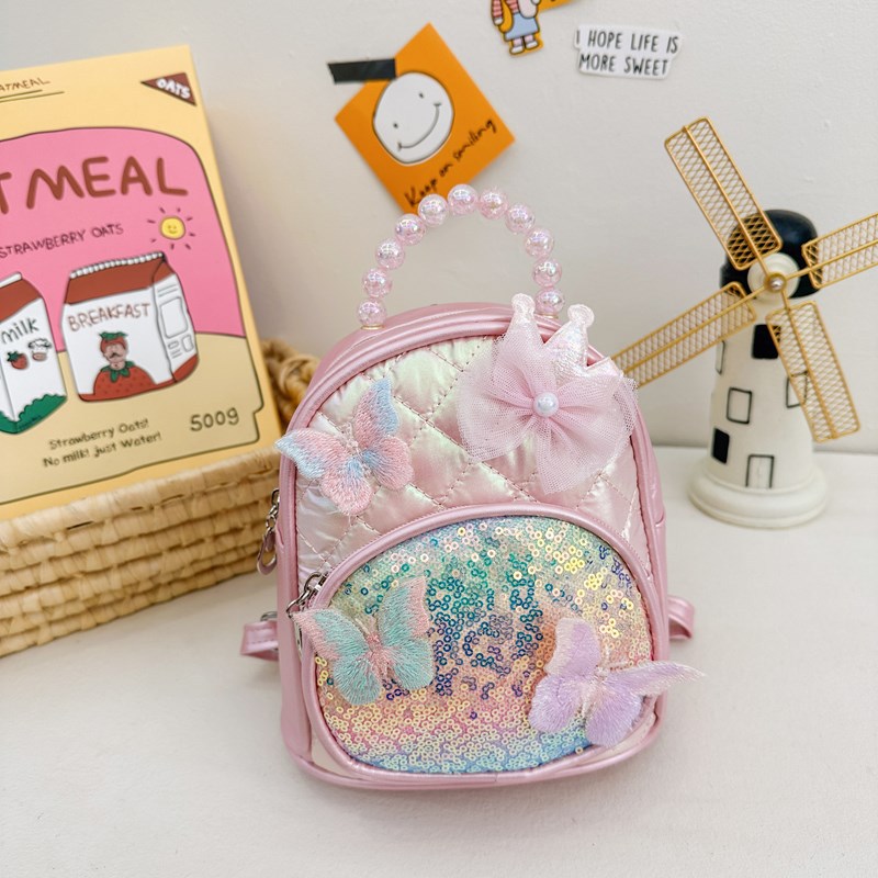 Mochila de mariposa de encaje para niños y niñas, mochila para niños, jardín de infantes, mochila para bebés, mochila de moda de sequillas para niños