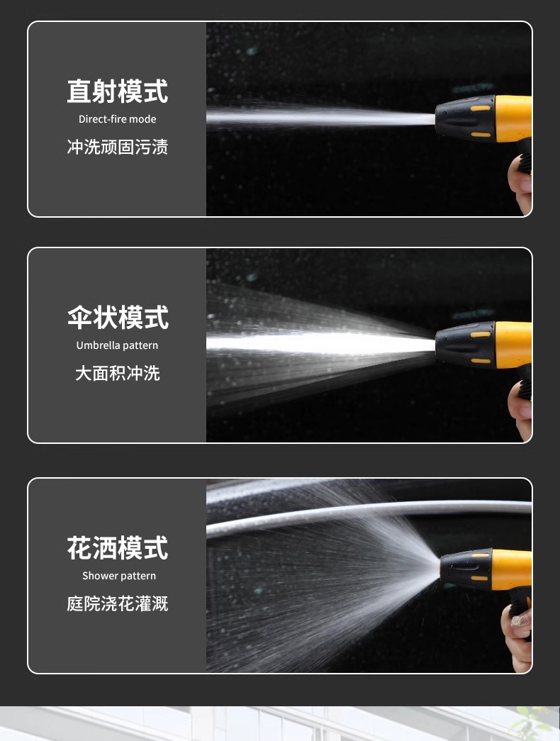 High-Pressure Car Wash Water Gun for Home Use, Nozzle for Rinsing and Watering Plants, Balcony Retractable Booster Hose, Car Cleaning Tool