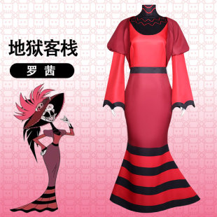 Manyan Society Hell Inn cos Suit Rosie Demon Rosie Long Dress cosplay Costume Halloween Performance Suit