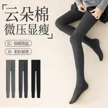 高个子灰色打底裤女春秋季加绒加厚收腹外穿棉裤不掉裆连裤袜批发