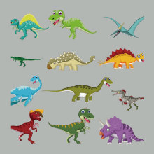 卡通恐龙烫画图案儿童衣服印花热转印贴纸柯式过粉耐水洗胶印烫画