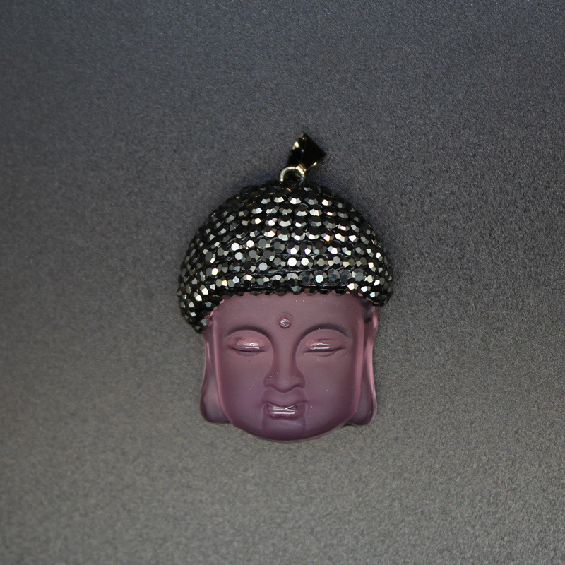 30g Weight Pendant Jewelry Making Type 1 Piece Quantity Daily Occasion glass Material Portrait, Buddha head Pattern Unisex Gender Retro Style 1 Piece Glass Portrait Buddha Head Pendant 8
