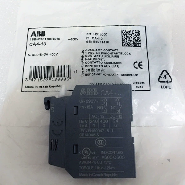 Спот ABB контактор переменного и постоянного тока вспомогательный контакт CA4-10 NO нормально открытый CA4-01 нормально закрытый