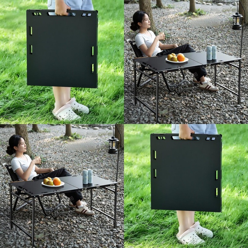 Camping table and chair outdoor set, hydraulic portable set, moon chair, travel folding chair, stall setup, a complete new model
