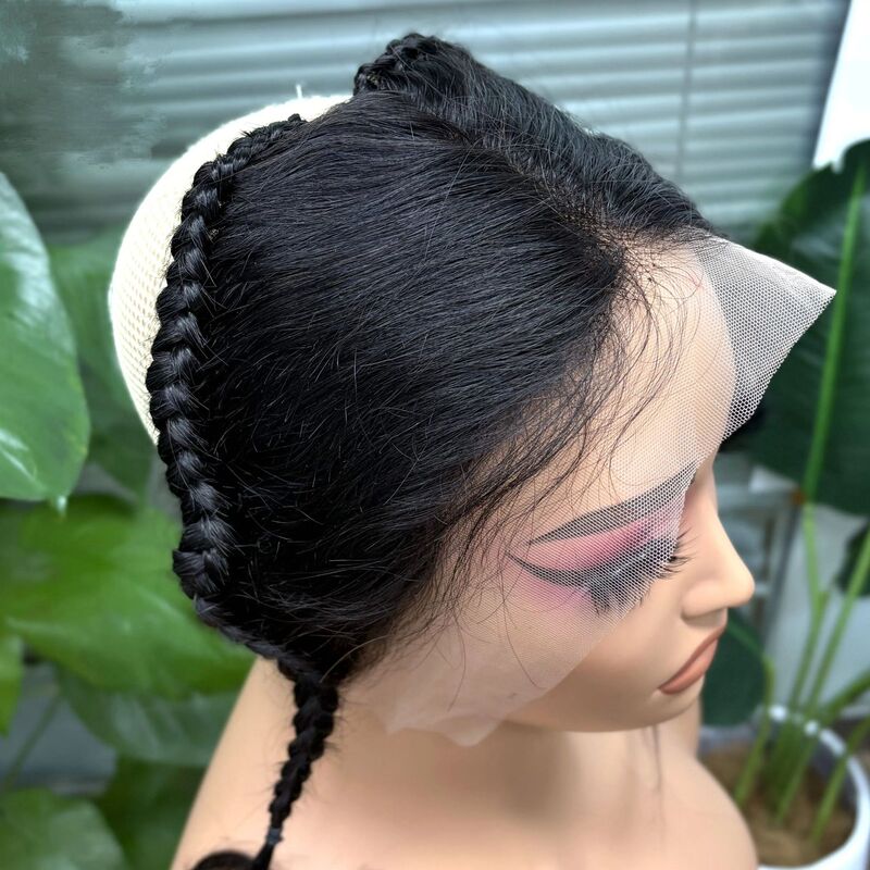 13X4 Lace Frontal with Braids Natural Brazilian Remy Human Hair