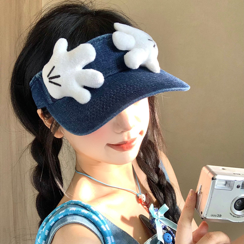かわいいキティリボン空のトップサンハット女性の夏の旅行音楽祭顔見せ小さな日焼け止め帽子サンハット|undefined