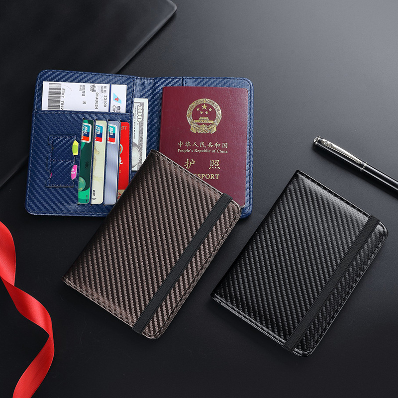 Amazon pu bolsa de pasaporte de fibra de carbono RFID multifunción pasaporte porta de pasaporte porta de pasaporte