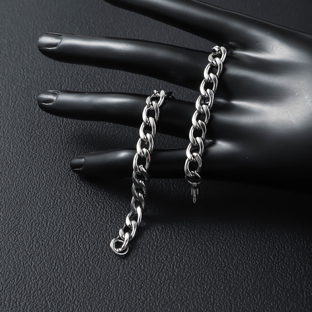 Cross-border NK Stainless Bracelet Wholesale, Simple Fashionable For Men Women In Europe And America, Trendy Cuban Chain_voghion.com