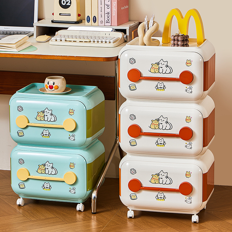 Caja de almacenamiento de ropa de cabecera infantil sin instalación Juguetes de sala de estar cajón de almacenamiento armario móvil