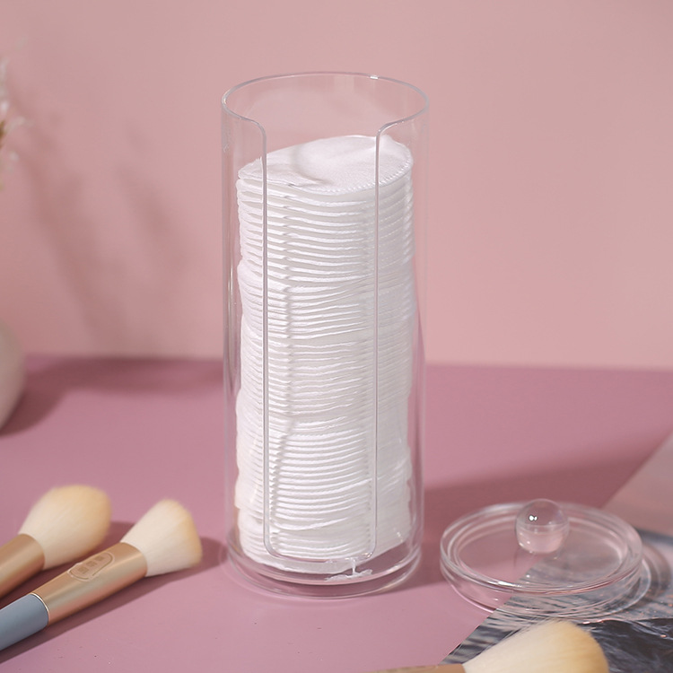 亚克力防尘化妆棉收纳盒化妆品收纳棉签收纳梳妆台桌面化妆棉片盒