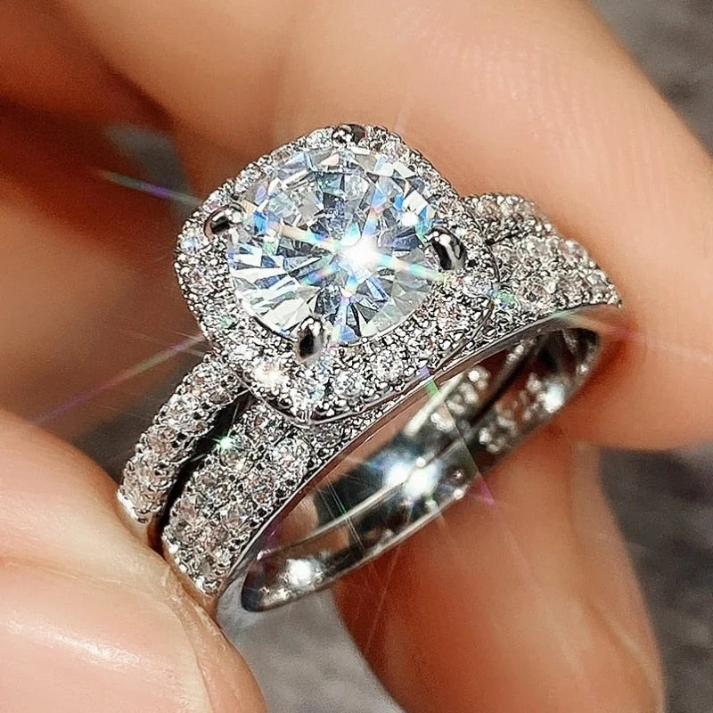 Ring Shining Cross Wedding Engagement Women's Ring_voghion.com