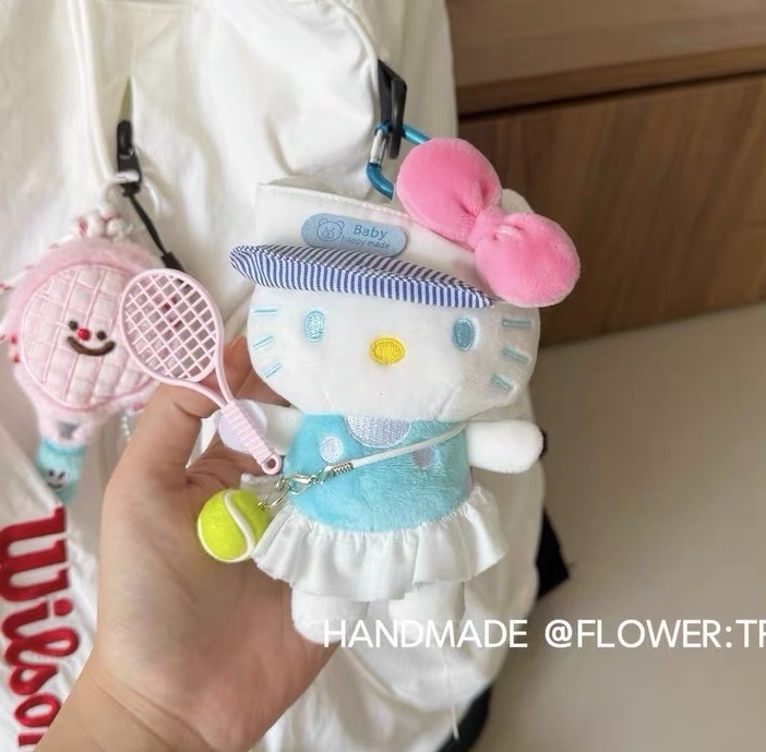 正版三丽鸥hellokitty包挂件可爱玩偶毛绒钥匙扣公仔diy生日礼物|undefined