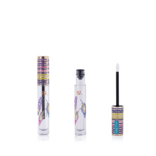 3D Color Printing Process Lip Gloss Tube Double Thick Transparent Bottle Aluminum Cap Factory Wholesale Can Be Customized Brush Head