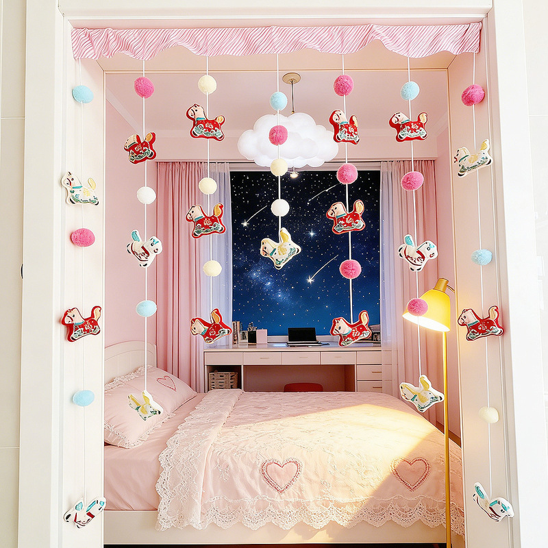 Yaya Curtain for Girls' Bedroom, Tea Room, Cozy Curtain, Entrance Curtain, Villa Decorative Curtain, Bathroom Curtain Yaya Curtain for Girls' Bedroom, Tea Room, Cozy Curtain, Entrance Curtain, Villa Decorative Curtain, Bathroom Curtain