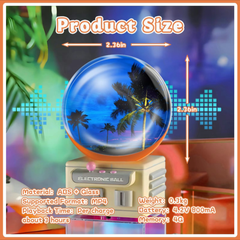 2.7inch DIY マジック クリスタル ボールは、画像やビデオをカスタマイズしてギフトとしてクリスタル ボールを送ることができます Tik Tok の人気モデル|undefined