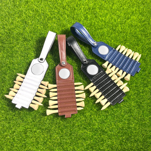 Spot golf ball nail storage leather case 7 pack blank ball label outdoor sports accessories ball nail hanging tag