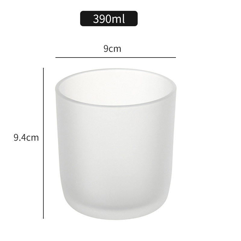 Spot copa de vela de vidrio esmerilado taza vacía decoración del hogar candelabro de aromaterapia fragancia transparente frasco de vela taza de vidrio