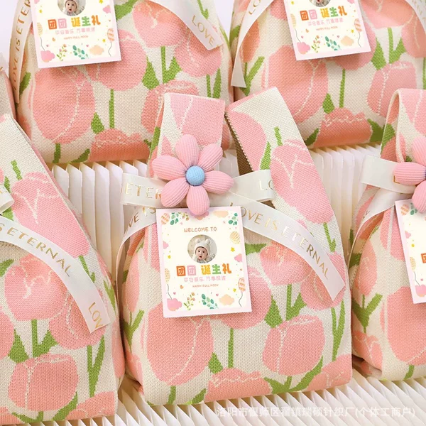 Baby Full Moon Banquet Gift Bag, 100-Day Banquet Return Gift, Wedding Candy Bag, Kidsren's First Birthday Practical Souvenir Bag