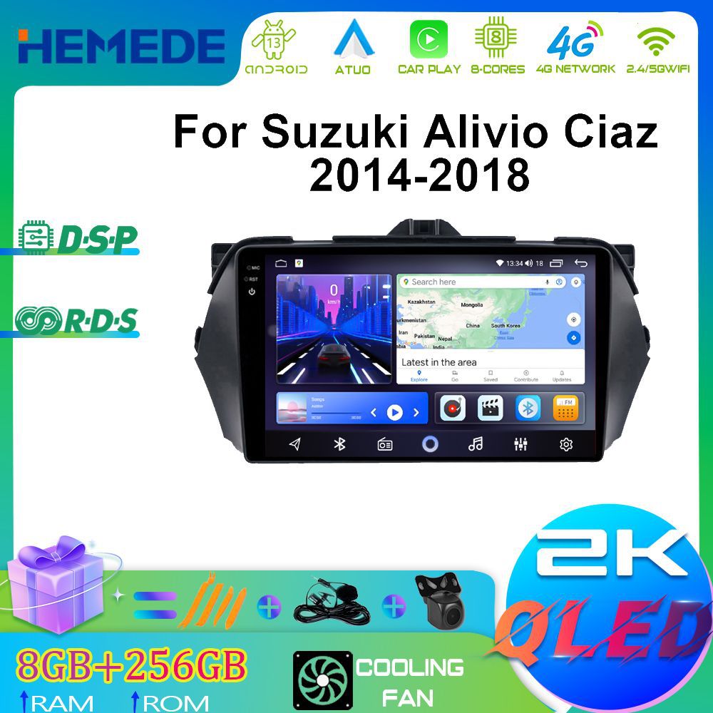 Suitable for Suzuki 14-18 Models Qiyue Smart Audio-Visual Carplay Android Large-Screen Navigation Gps Navigation All-In-One Device