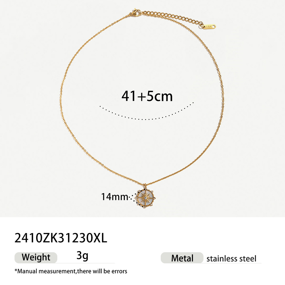 Tina transfronteriza colgante de conchas de ocho estrellas colgante personalidad europea y americana colgante simple joyería de acero inoxidable mujer