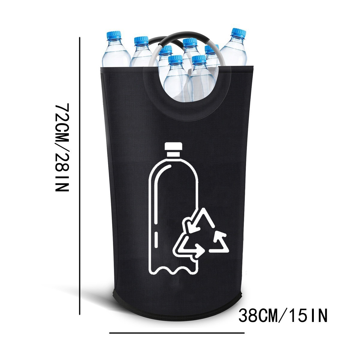 Caja de reciclaje plegable de aluminio transfronteriza botellas de plástico estadounidenses marco de cesta de cocina bolsa de reciclaje casera barril de almacenamiento