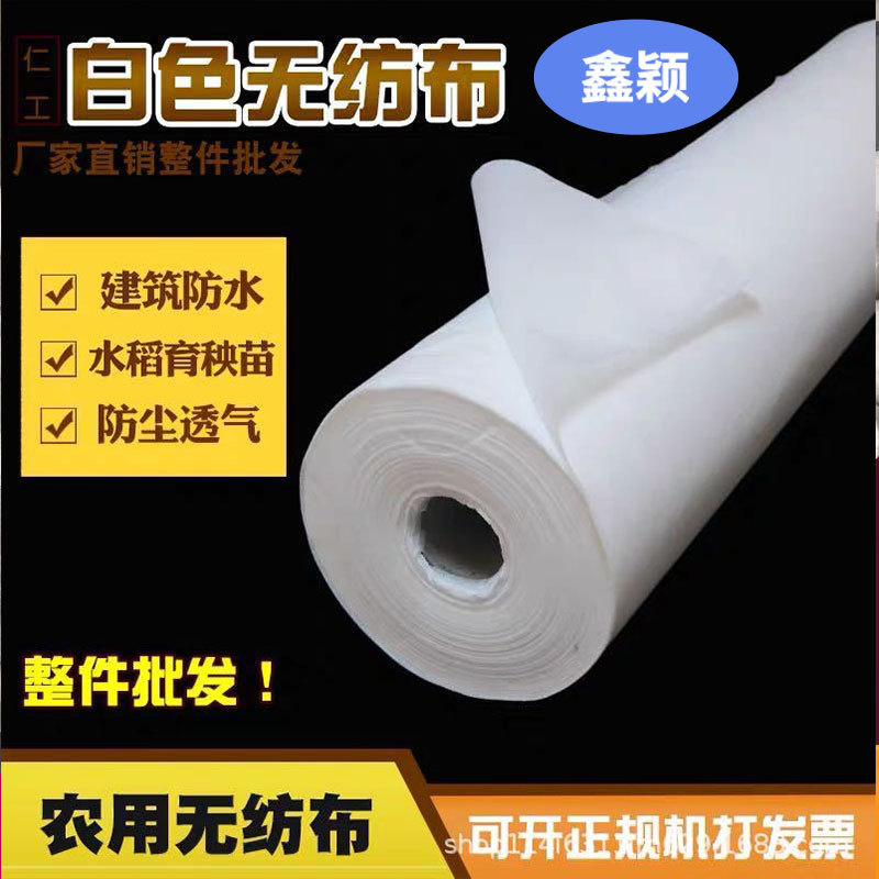 白色无纺布布料整卷不织布透气防尘农用苗圃无纺布水稻育秧苗防水