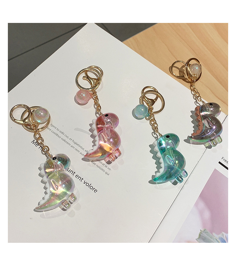 1 Piece Cartoon Style Dinosaur Artificial Crystal Unisex Bag Pendant Keychain display picture 6