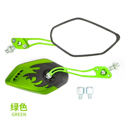 Fire Qiaoge Rearview Mirror | Motorcycle rearview mirror - flame-rearview-mirror-2680-green