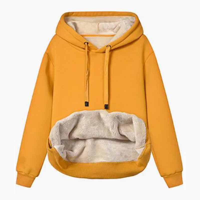 Damen Plüsch Strickjacke Mit Kapuze Winter Kapuzenpullover Jacke_voghion.com