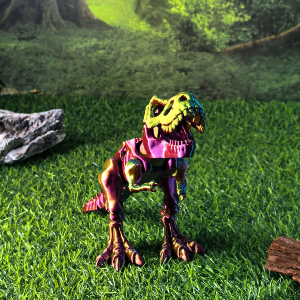 티라노사우루스 렉스 - 화려한 레드, 골드, 블루