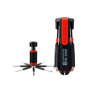 Outdoor Universal Screwdriver Tool with Led Flashlight, Multifunctional Screwdriver, Eight-In-One Car Supplies