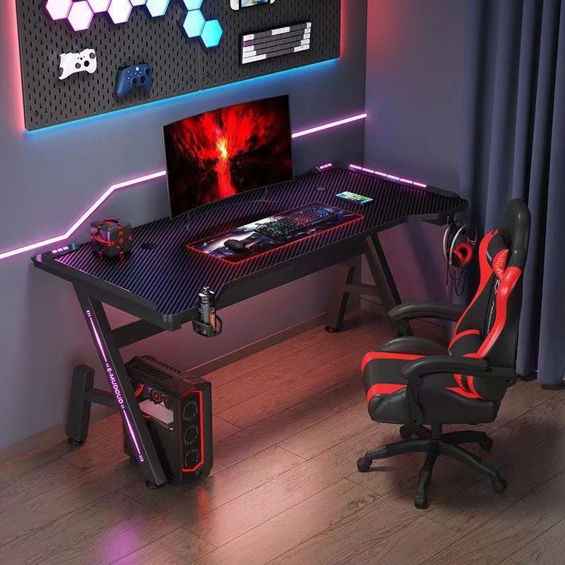 Carbon Fiber Texture Computer Desk Digital Game E-sports Table Home Study Desktop Computer Desk Desk Writing Table