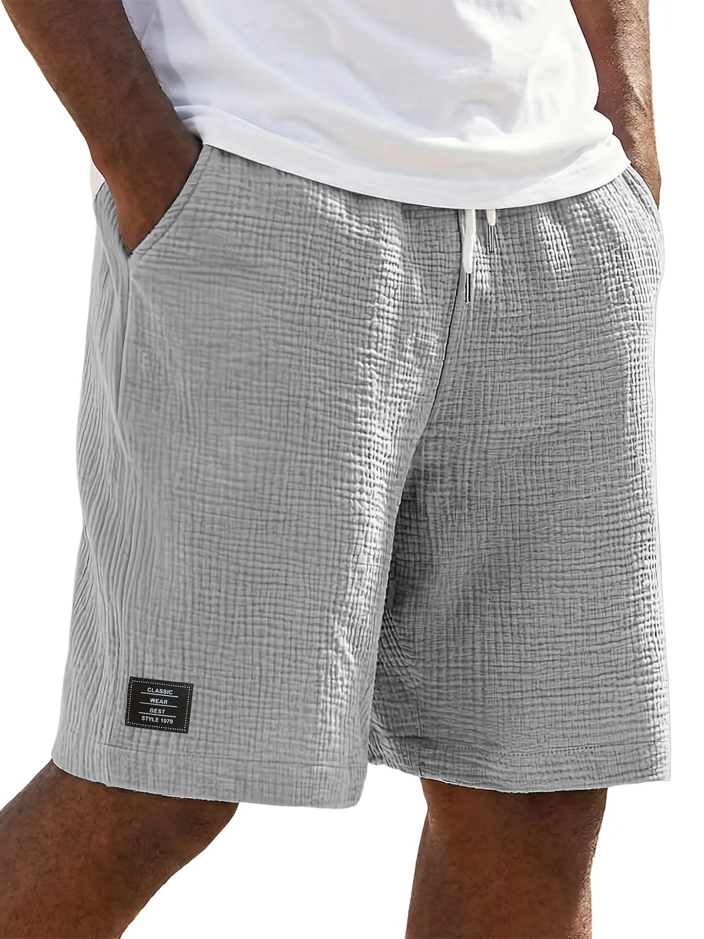 Men's Cotton-Linen Casual Shorts – Loose, Breathable, Knee-Length Summer Shorts
