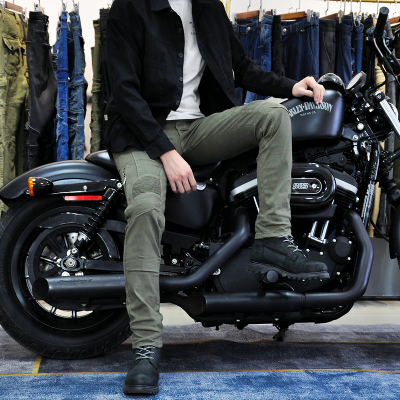 Cruz-Frontera al por mayor motocicleta pantalones vaqueros de los hombres y las mujeres retro SLIM-Fit anti-caída pantalones estiramiento cross-country pantalones de la motocicleta