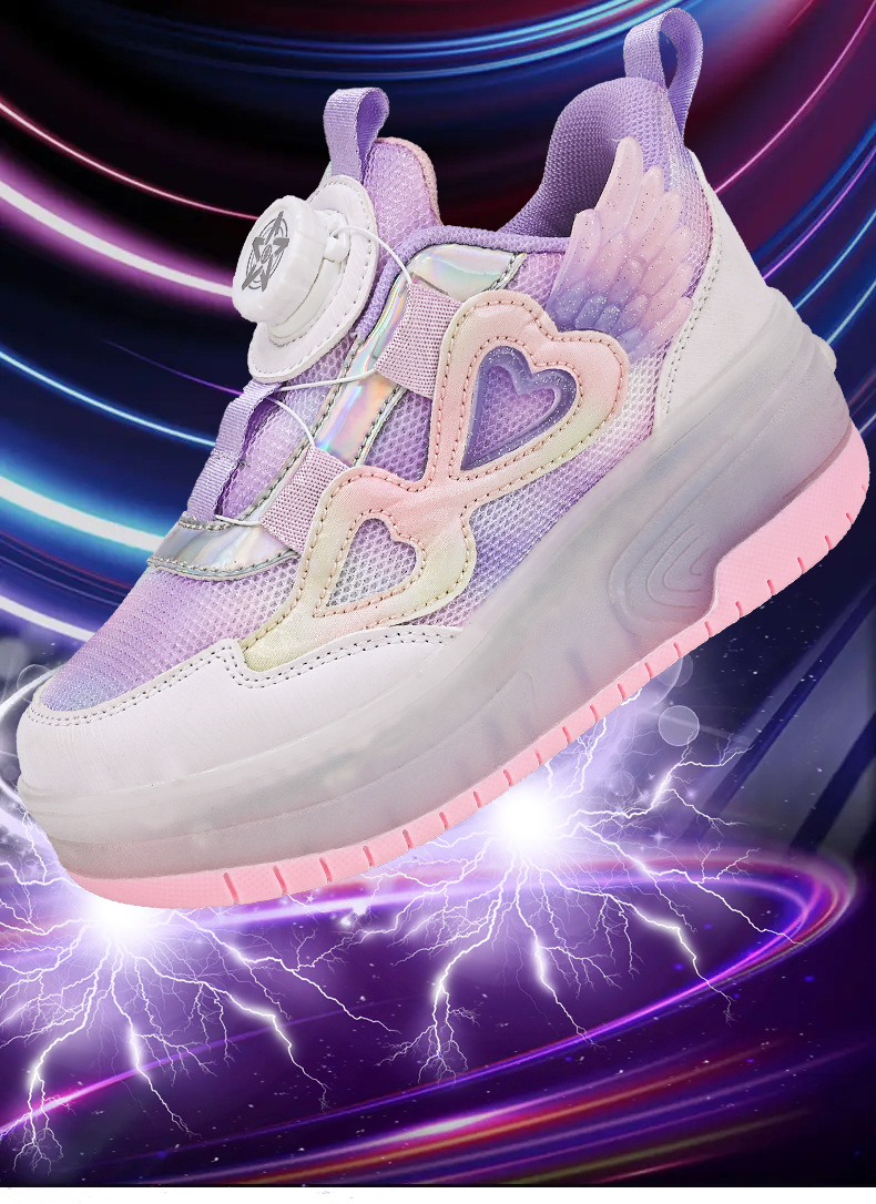 Leuchtendes Gehen für Mädchen mit hohem ästhetischem Wert, Mesh-Sportschuhe für Mittelschulkinder, Schüler-Doppelrolle_voghion.com