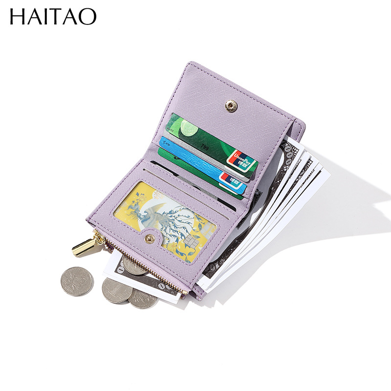 Nueva Cartera Corta para Mujer, Color Sólido, Tarjetero, Monedero con Cremallera de Alta Gama para Mujer 2025, Directo de Fábrica