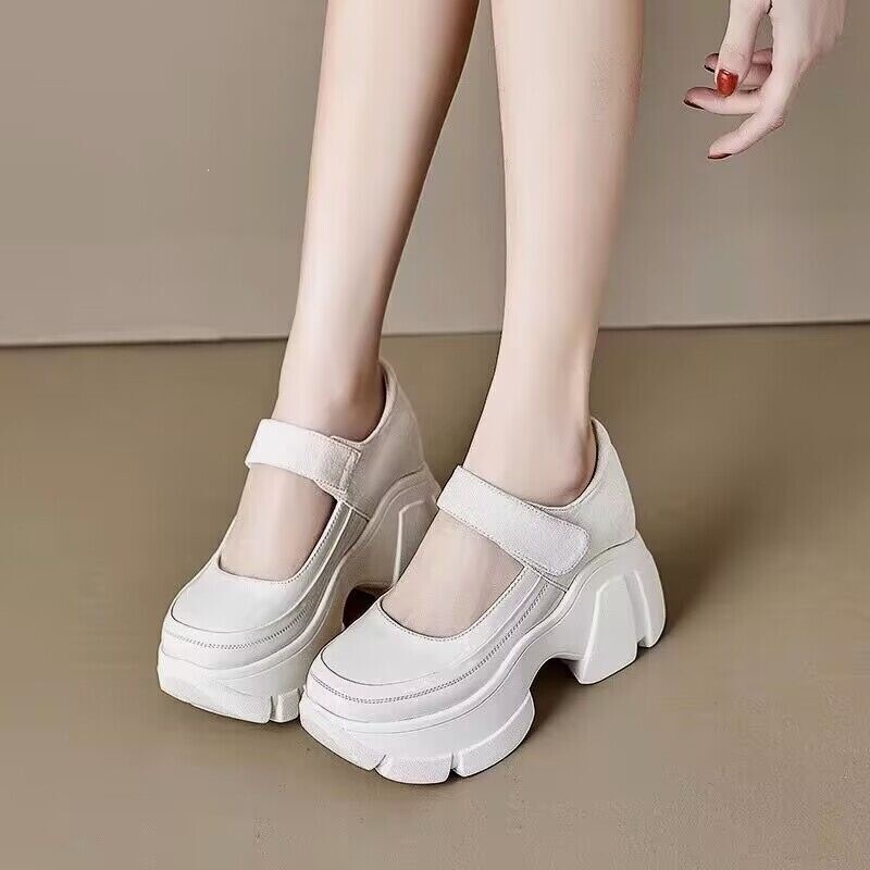 Women's 2026 New Summer Breathable Casual Versatile Fashion Thick-Soled High-Heeled Leather Shoes with Hidden Height Increase Women's 2026 New Summer Breathable Casual Versatile Fashion Thick-Soled High-Heeled Leather Shoes with Hidden Height Increase