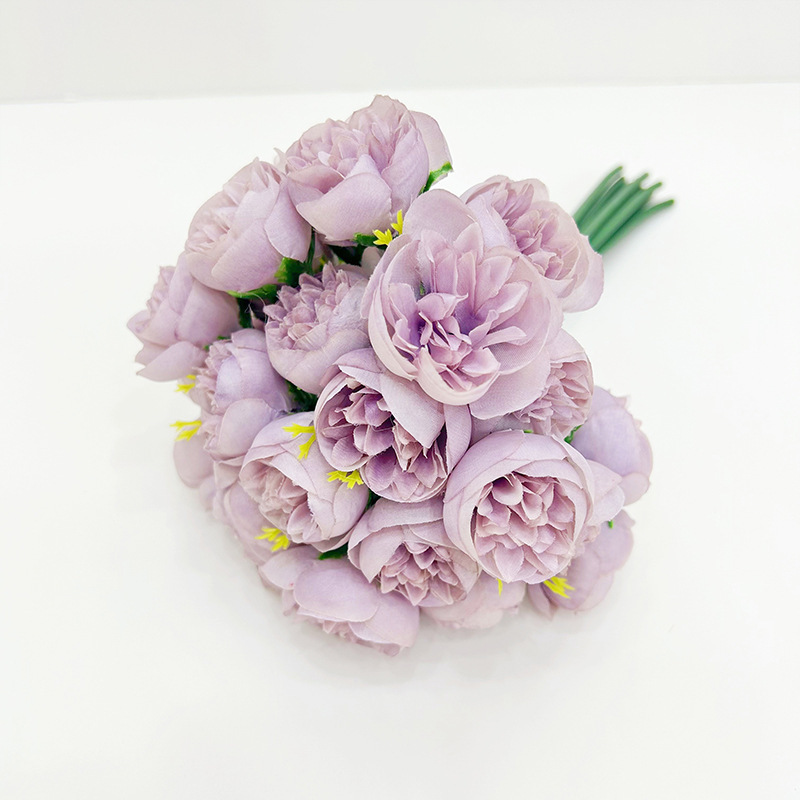 手札仿真花把束茶包小玫瑰花软管花束餐桌花瓶摆件手捧花客厅装饰|undefined