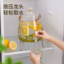 跨境冷水壶冰箱带手提户外露营可乐桶家用大容量带龙头果汁饮料桶