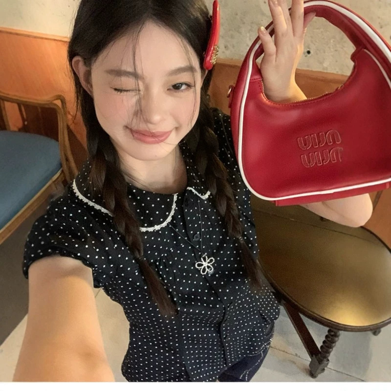 College Style Jk Shirt Summer New Pink Girly Striped Doll Collar Shirt Sweet and Cute Top for Small People College Style Jk Shirt Summer New Pink Girly Striped Doll Collar Shirt Sweet and Cute Top for Small People