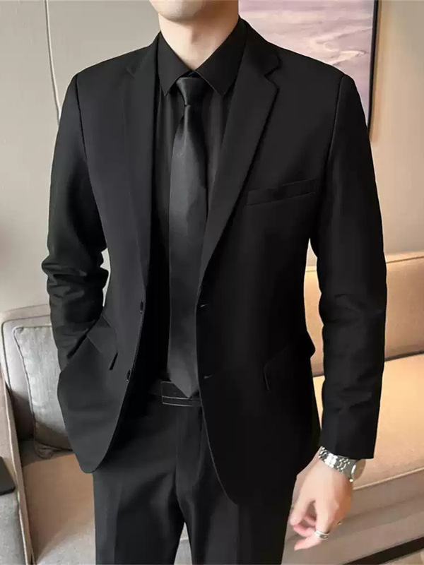 西服外套男士修身套装高级感休闲商务职业正装痞帅伴郎礼服小西装|undefined