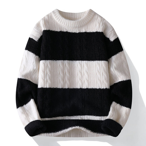 Autumn/Winter Mink Fleece Loose Round Neck Knitted Sweater
