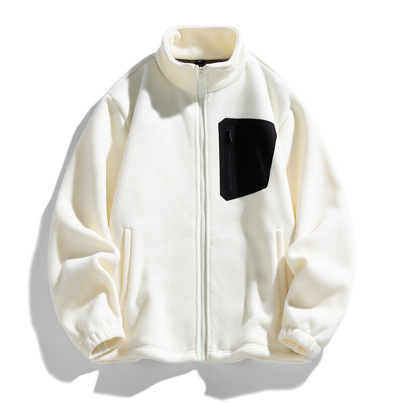 Outdoor Autumn and Winter Windproof Stand-Up Collar Graphene Splicing Fleece-Lined Thickened Warm Fleece Jacket Outdoor Casual Sweatshirt