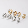 Zirconium, earrings, ear clips stainless steel, 750 sample gold