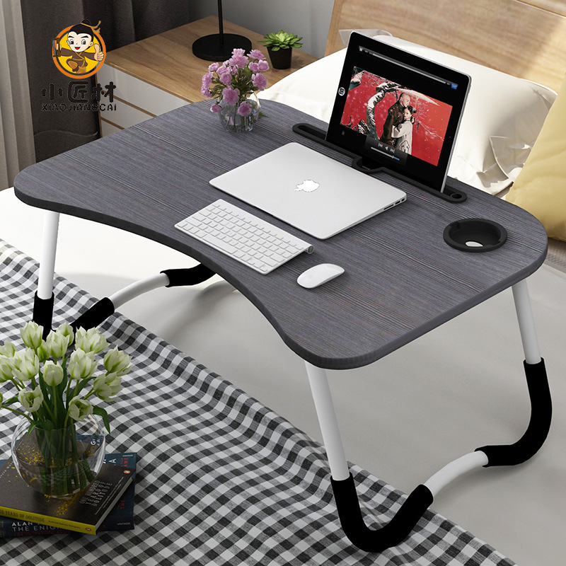 Folding Computer Desk Card Slot Drawer Student Bedroom Dormitory Lazy Table Simple Bed Study Table Multi-purpose Small Table