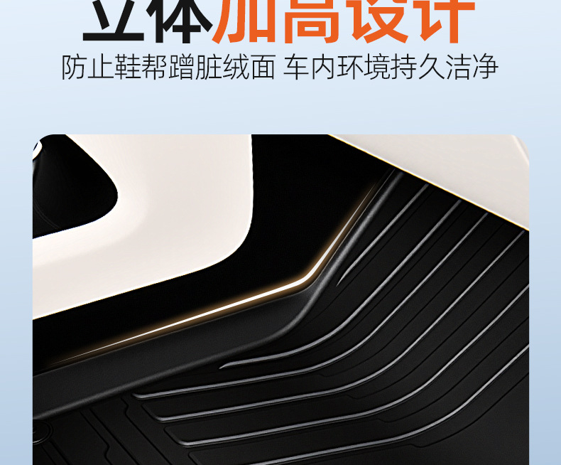 Universal car floor mats, injection-molded TPE material, one-piece design, stain-resistant and easy to clean, suitable for all car models, promotes health and is safe for babies and mothers